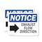Signmission Exhaust Flow Direction (Right Arrow) Sign With Symbol, 5 in W x Rectangle, Vinyl Decal OS-2PACK-NS-D-35-L-12215 - alternate 1